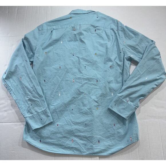 J Crew Men's L Classic Fit Long Sleeve Flex Oxford Shirt Sailboats Drinks - Picture 8 of 12